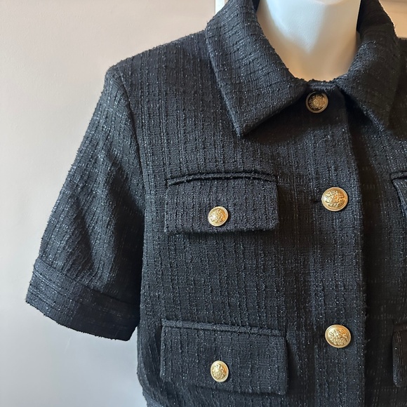 ALICE + OLIVIA Chic Chanel Style Crop Short Sleeve Jacket Sz 6 $465 - Picture 4 of 4